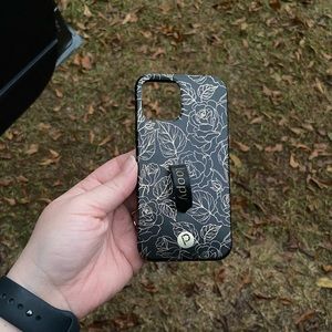 Black & Gold Rose Printed Loopy Case